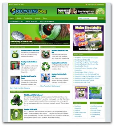 eCover representing Recycling Blog  with Private Label Rights