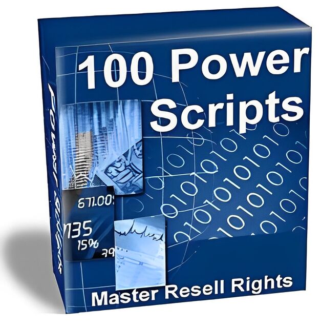 eCover representing 100 Power Scripts  with Master Resell Rights