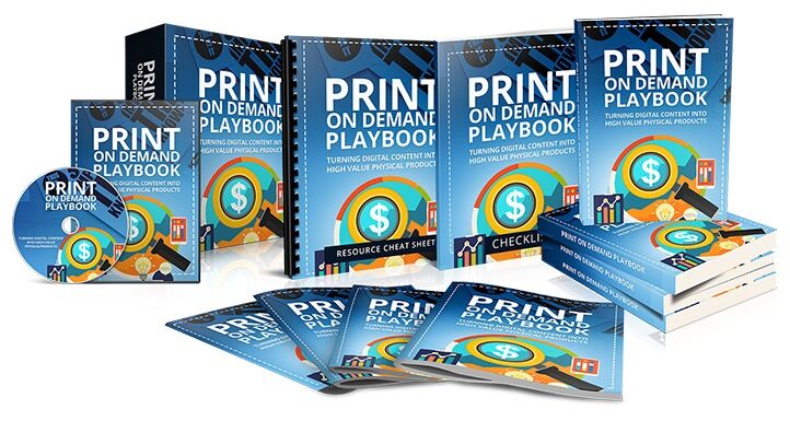 eCover representing Print On Demand Playbook eBooks & Reports/Videos, Tutorials & Courses with Master Resell Rights