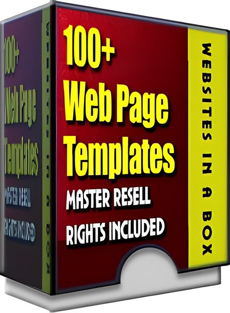 eCover representing 100+ WebPage Templates  with Master Resell Rights